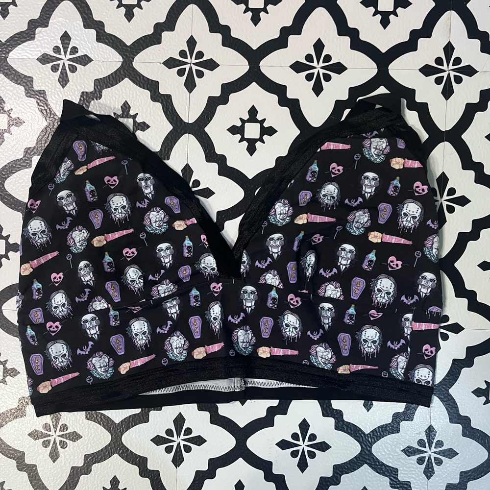 Black and Purple Skull Print Bralette